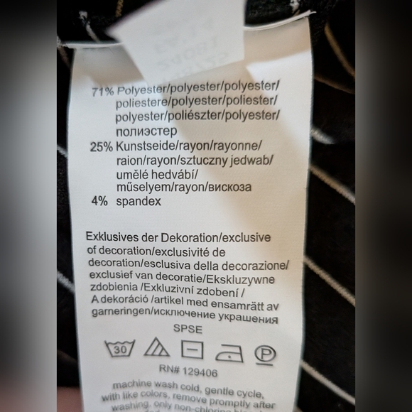 VENUS Striped Black/White Dress Sz. 8 - Picture 7 of 7